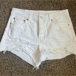 American Eagle white ripped jean shorts